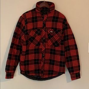 Quilted plaid flannel shirt